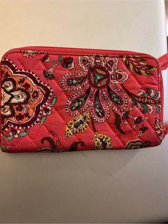 Vera Bradley Handbags - 2/$25 - Vera Bradley Coral Pink Quilted Zip Wallet with Floral Paisley